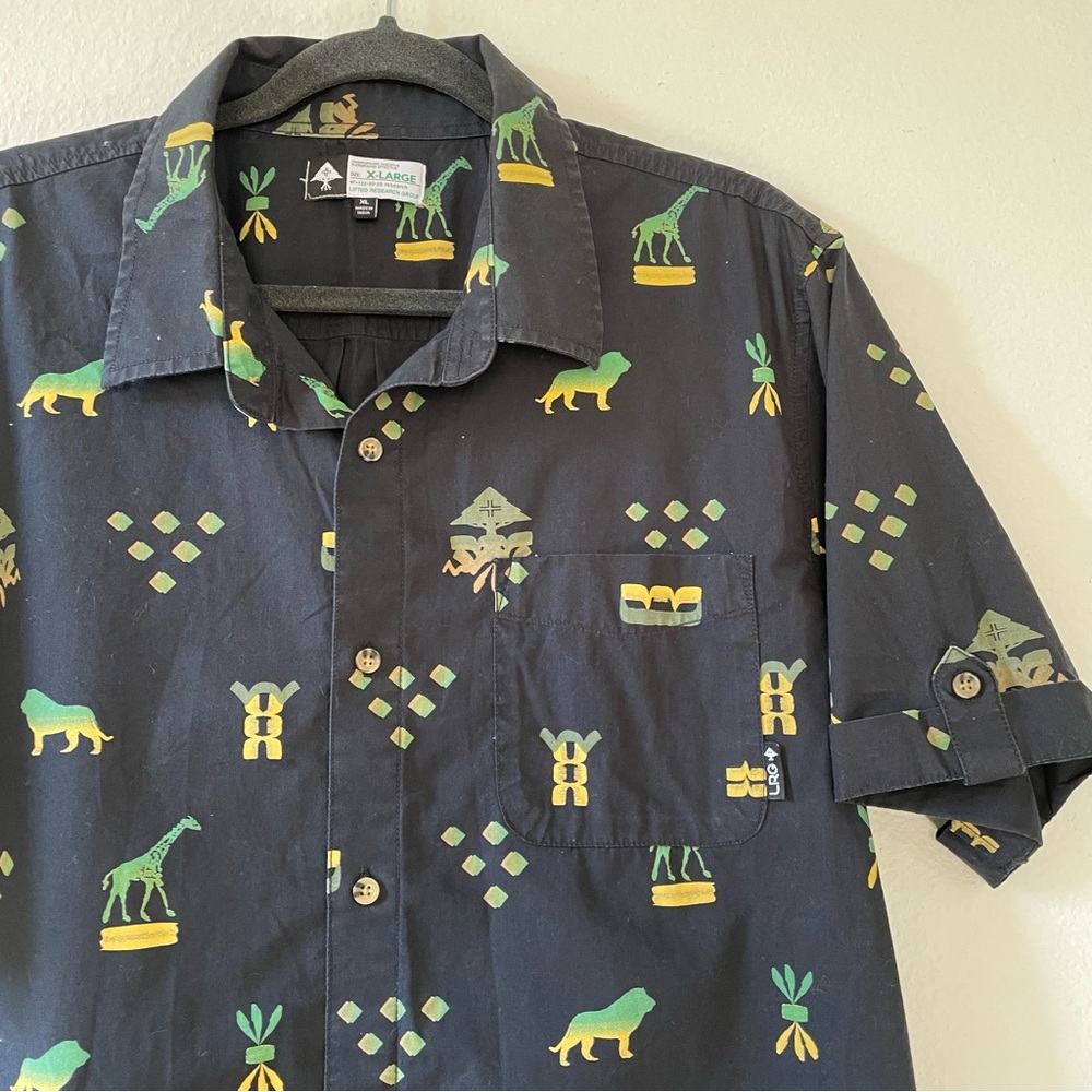 LRG Lifted Research Group Mens Button Down Shirt